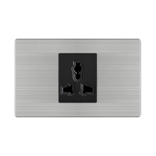 Stainless steel Socket L20-Universal 3 Pin Socket-Silver